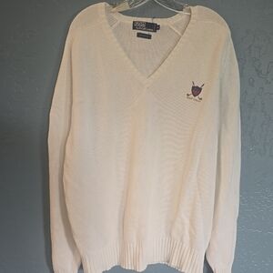 Polo by Ralph Lauren Off-White V-Neck Sweater